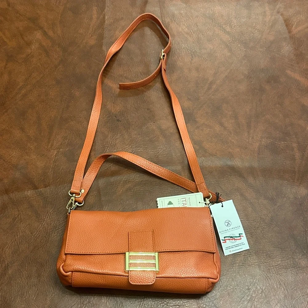 Divina Firenze Genuine Leather Crossbody Bag - Picture 2 of 6
